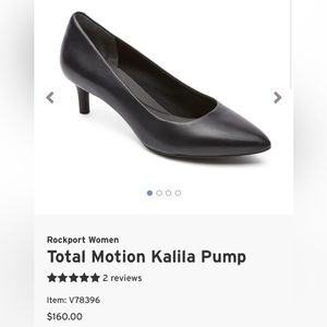 Womens Size 8 Black Leather Rockport Total Motion Kalila Pump